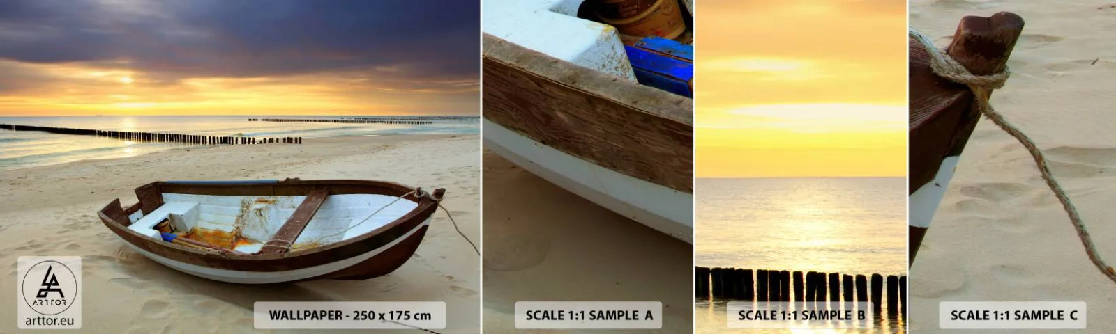 Fototapetenmuster Standard Eco - Es gibt keine schöneren Strände - Landschaft, Meer, Strand - 100x30 cm