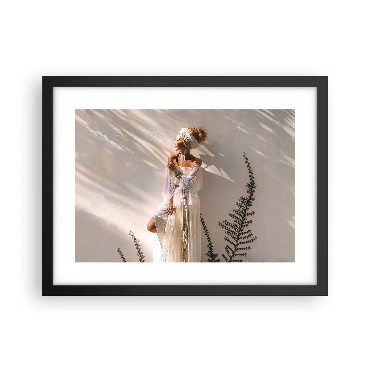 Poster in einem schwarzem Rahmen - Die Sonne und das Mädchen - 40x30 cm