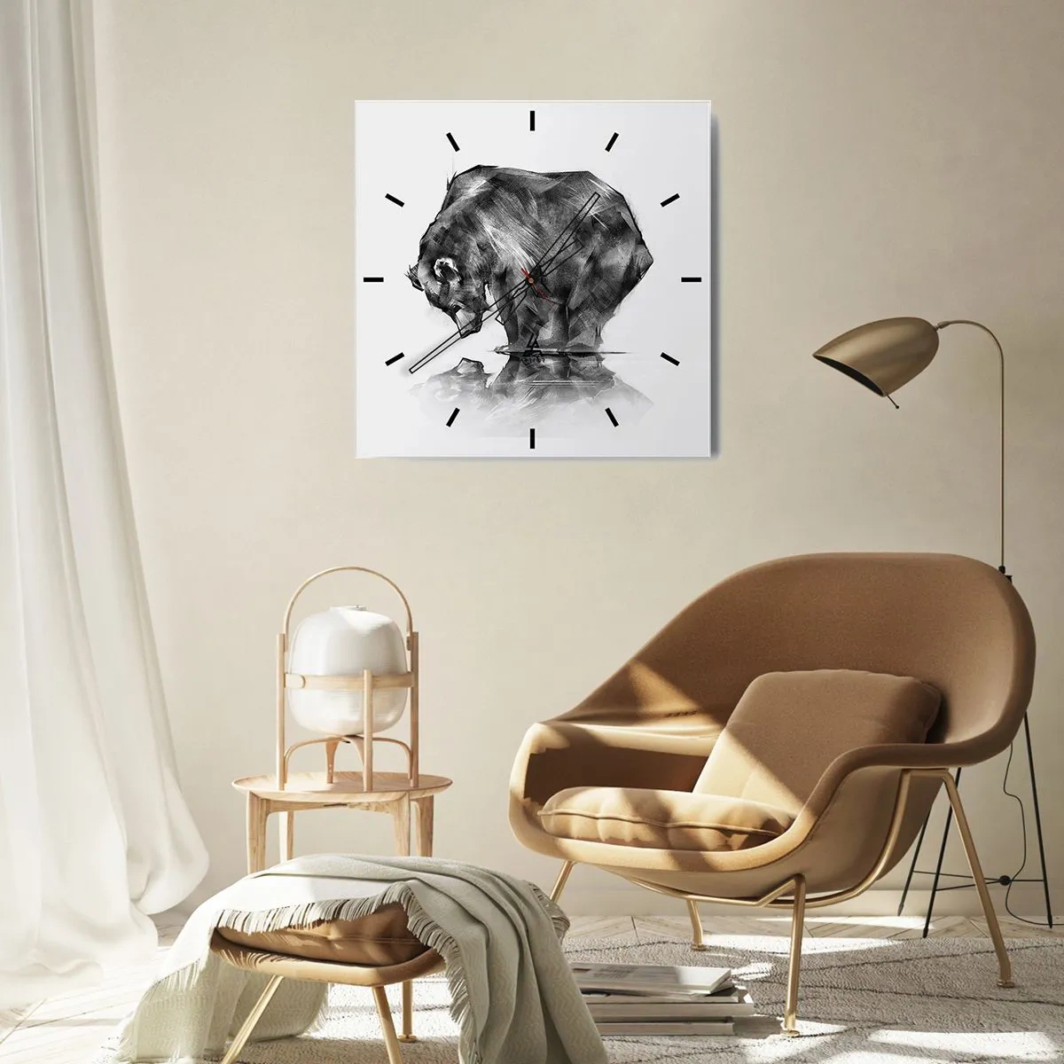 Wanduhr - Glasuhr - Schön, jemanden in der Nähe zu sehen - 40x40 cm