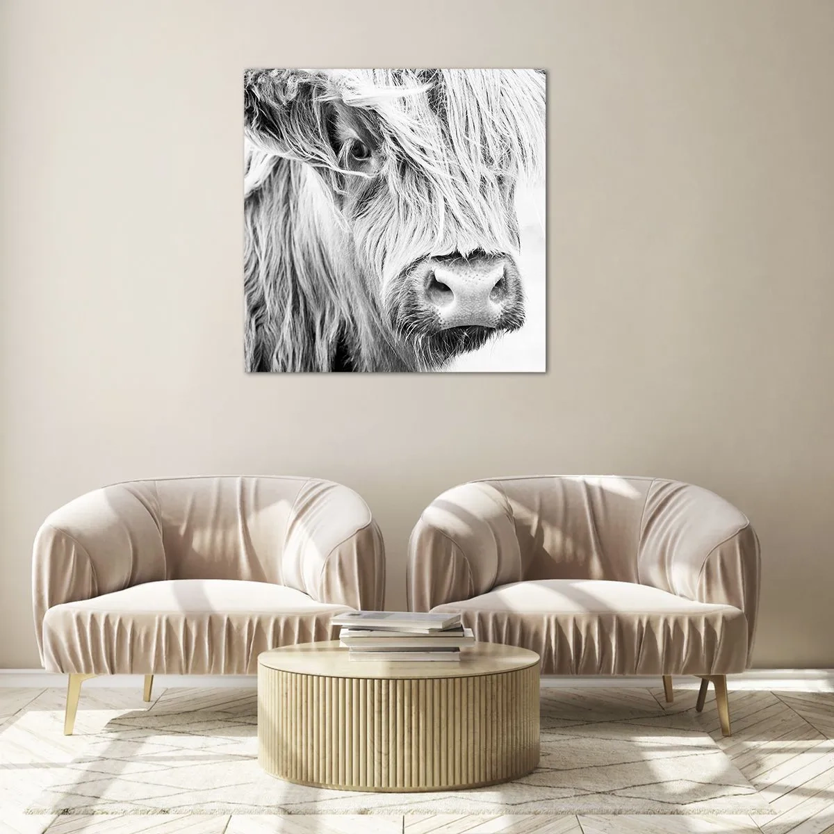 Glasbild - Bild auf glas - Schottische Wildheit - 70x70 cm