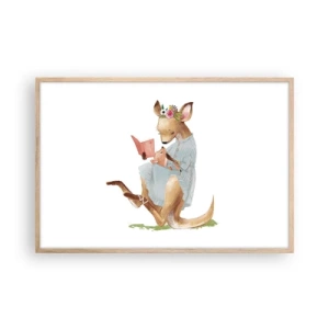 Poster in einem Rahmen aus heller Eiche - Lies mir vor Mama - 91x61 cm