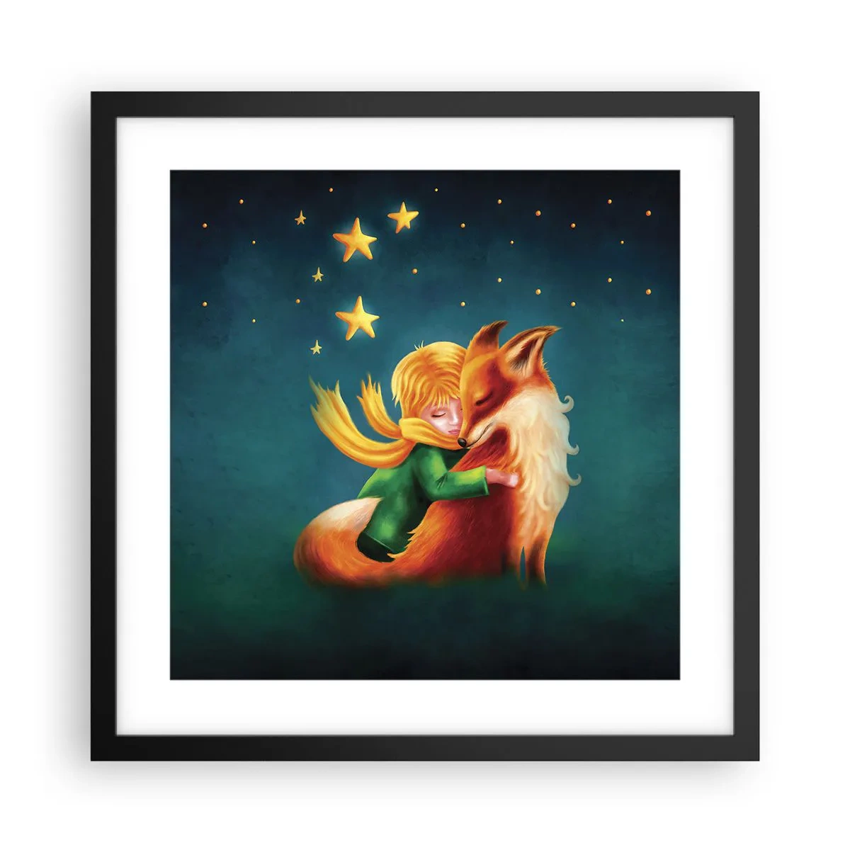 Poster in einem schwarzem Rahmen - Kleiner Prinz - 40x40 cm