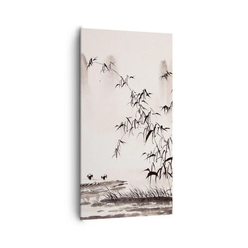 Bild auf Leinwand - Leinwandbild - Die Stille der Reisfelder - 65x120 cm