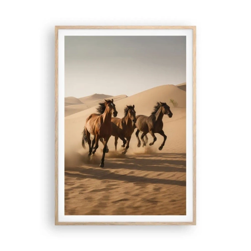 Poster in einem Rahmen aus heller Eiche - Frei wie der Wind - 70x100 cm