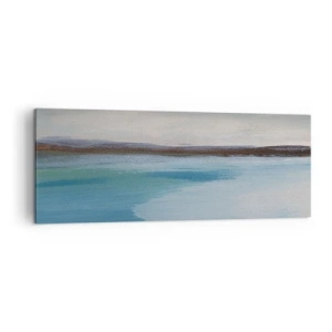 Bild auf Leinwand - Leinwandbild - Eine minimalistische Landschaft mit Wasserlinie und Horizont - 140x50cm - Horizontale Landschaft - Moderne Wanddekoration für Wohnzimmer und Schlafzimmer ARTTOR