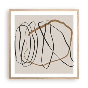 Poster in einem Rahmen aus heller Eiche - Komposition – Looptanz - 60x60 cm