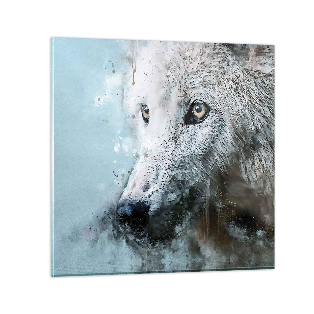 Glasbild - Bild auf glas - Lerne die Wolfsseele kennen - 60x60 cm