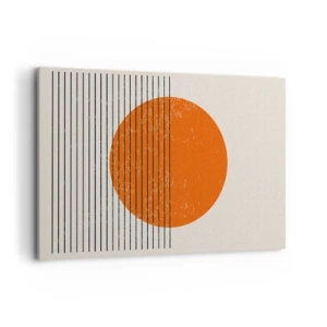 Bild auf Leinwand - Leinwandbild - Minimalistische Sonne mit geometrischen Linien - 120x80cm - Immer die Sonne - Moderne Wanddekoration für Wohnzimmer und Schlafzimmer ARTTOR