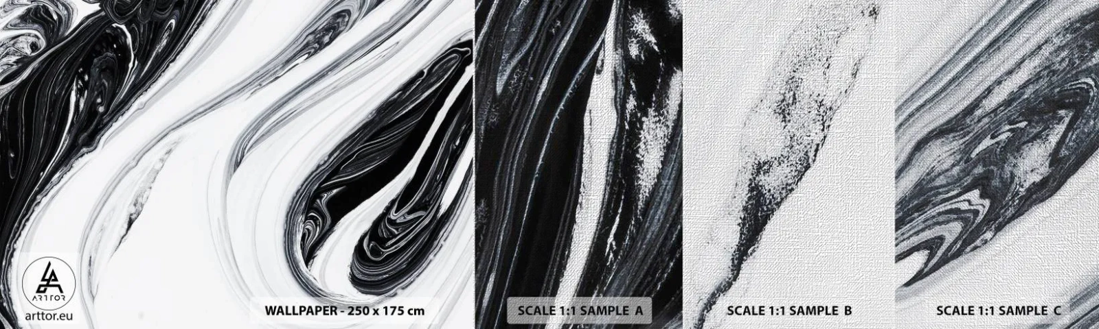 Fototapeten Muster Premium Canvas - Kombination aus Gegensätzen - Malen, Stück, Modern - 100x30 cm