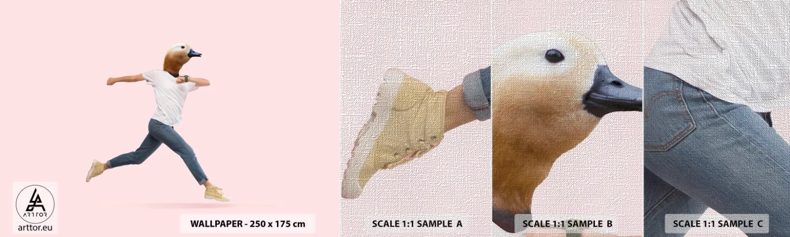 Fototapeten Muster Premium Canvas - Eine Prise Absurdität - Abstraktion, Mann, Minimalismus - 100x30 cm