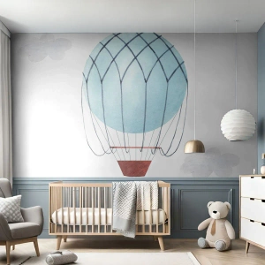 Selbstklebende Fototapete Deluxe Sticker - Ganz in den Wolken - Kinder, Ballon, Minimalismus - 100x70 cm