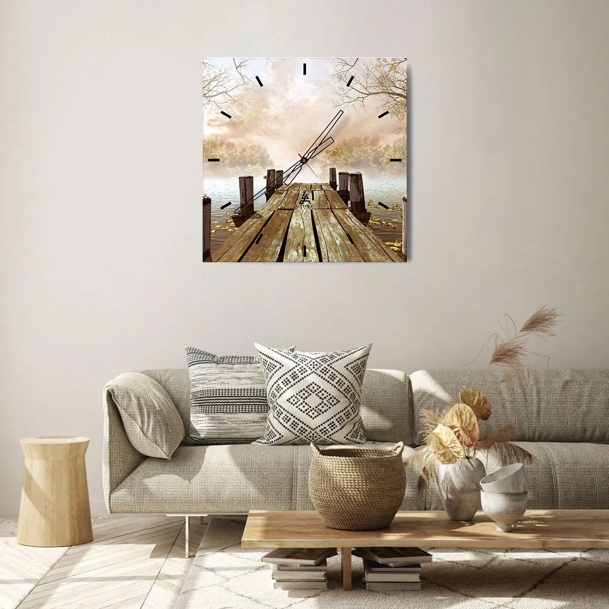 Wanduhr - Glasuhr - Die milde Traurigkeit des Herbstes - 30x30 cm