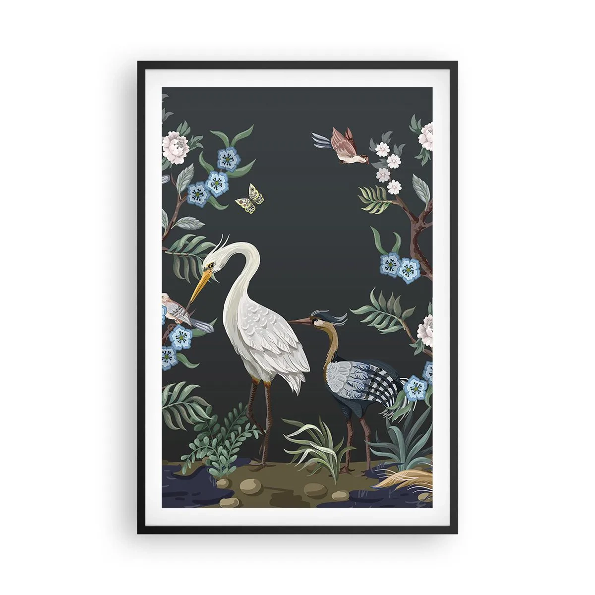 Poster in einem schwarzem Rahmen - Vogelparade - 61x91 cm