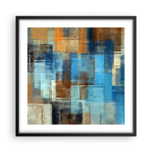 Poster in einem schwarzem Rahmen - Durch den blauen Schleier - 50x50 cm