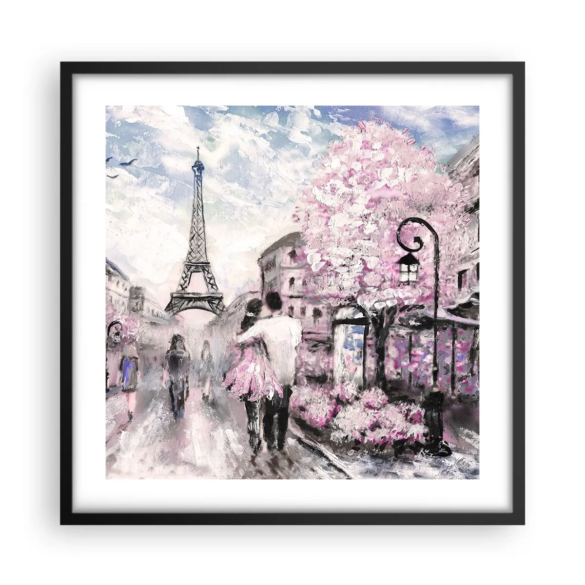 Poster in einem schwarzem Rahmen - Wie man sich verlieben kann, ist nur in ... - 50x50 cm