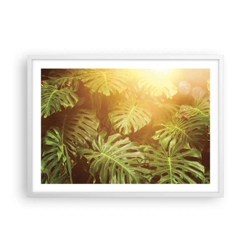 Poster in einem weißen Rahmen - Ins Grüne tretren... - 70x50 cm