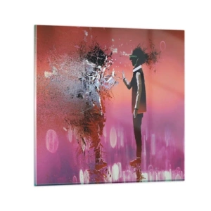 Glasbild - Bild auf glas - Kannst du dich selbst anschauen? - 40x40 cm