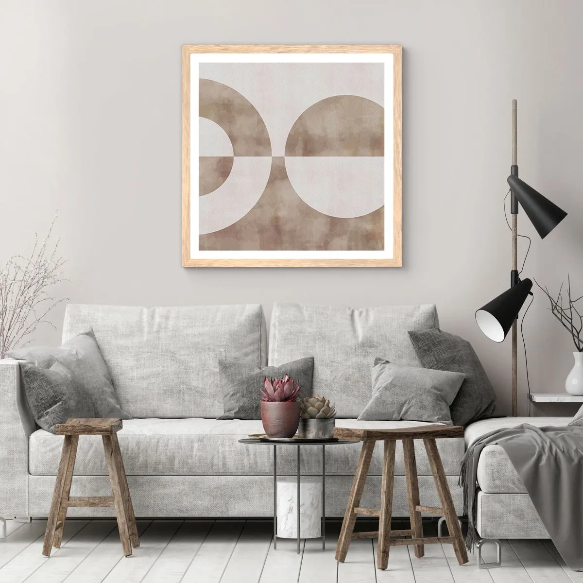 Poster in einem Rahmen aus heller Eiche - Ähnlichkeiten und Unterschiede - 50x50 cm