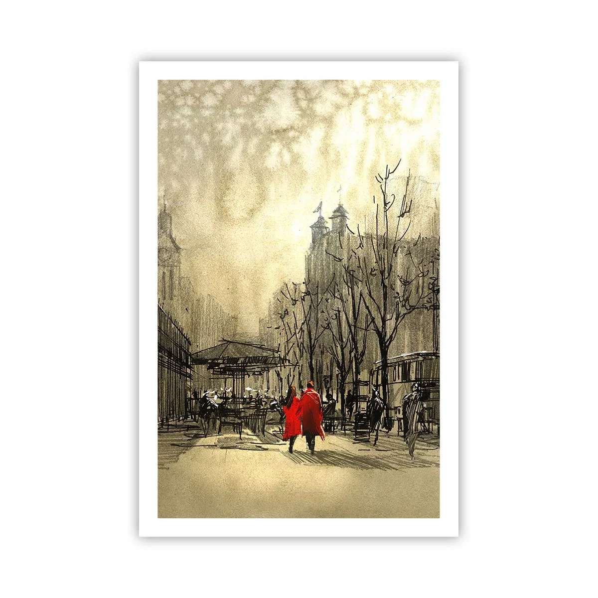Poster - Ein Date im Londoner Nebel - 61x91 cm