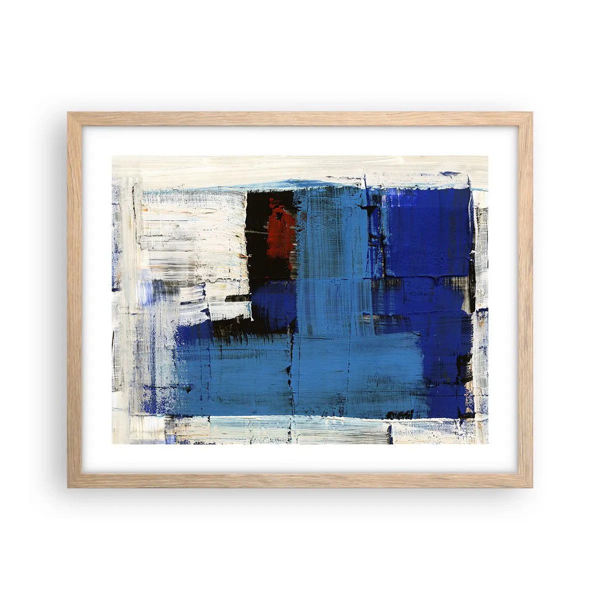 Poster in einem Rahmen aus heller Eiche - Geheimnis ist blau - 50x40 cm