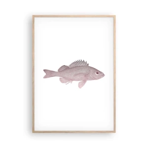 Poster in einem Rahmen aus heller Eiche - Großäugiger Fisch - 70x100 cm