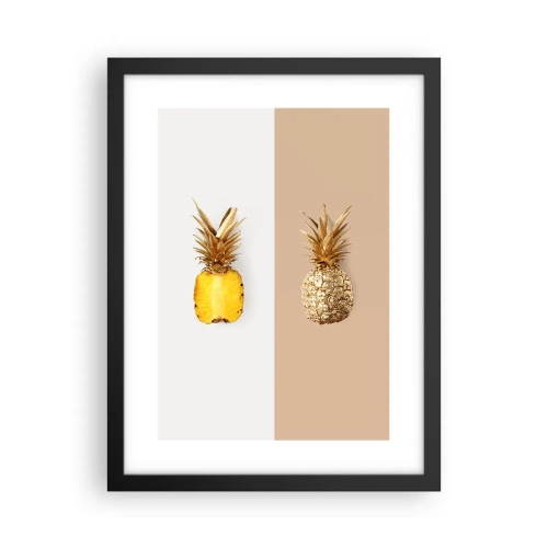 Poster in einem schwarzem Rahmen - Ananas für uns - 30x40 cm