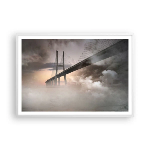 Poster in einem weißen Rahmen - Auf dem Fluss, den es nicht gibt - 100x70 cm