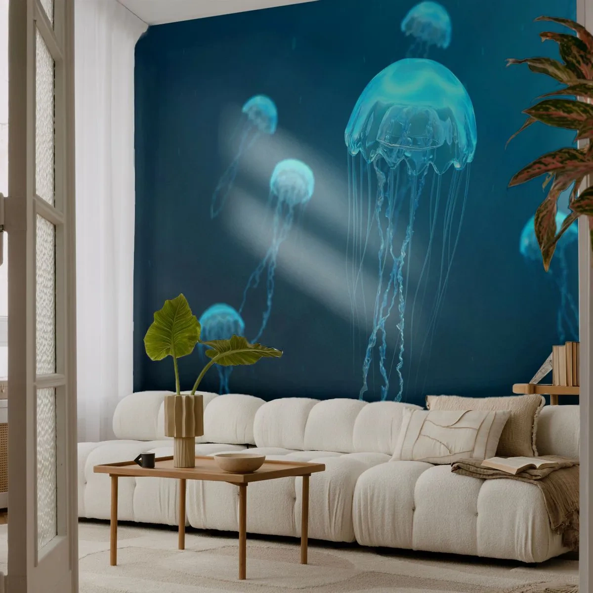 Fototapete Premium Canvas - Ozeantanz - Qualle, Ozean, Wasser - 250x175 cm