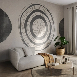 Fototapete Standard Eco - Konzentrische Kreise im minimalistischen Stil - 100x70cm - Wichtig ist, was dazwischen liegt - Moderne Wanddekoration für Wohnzimmer und Schlafzimmer ARTTOR