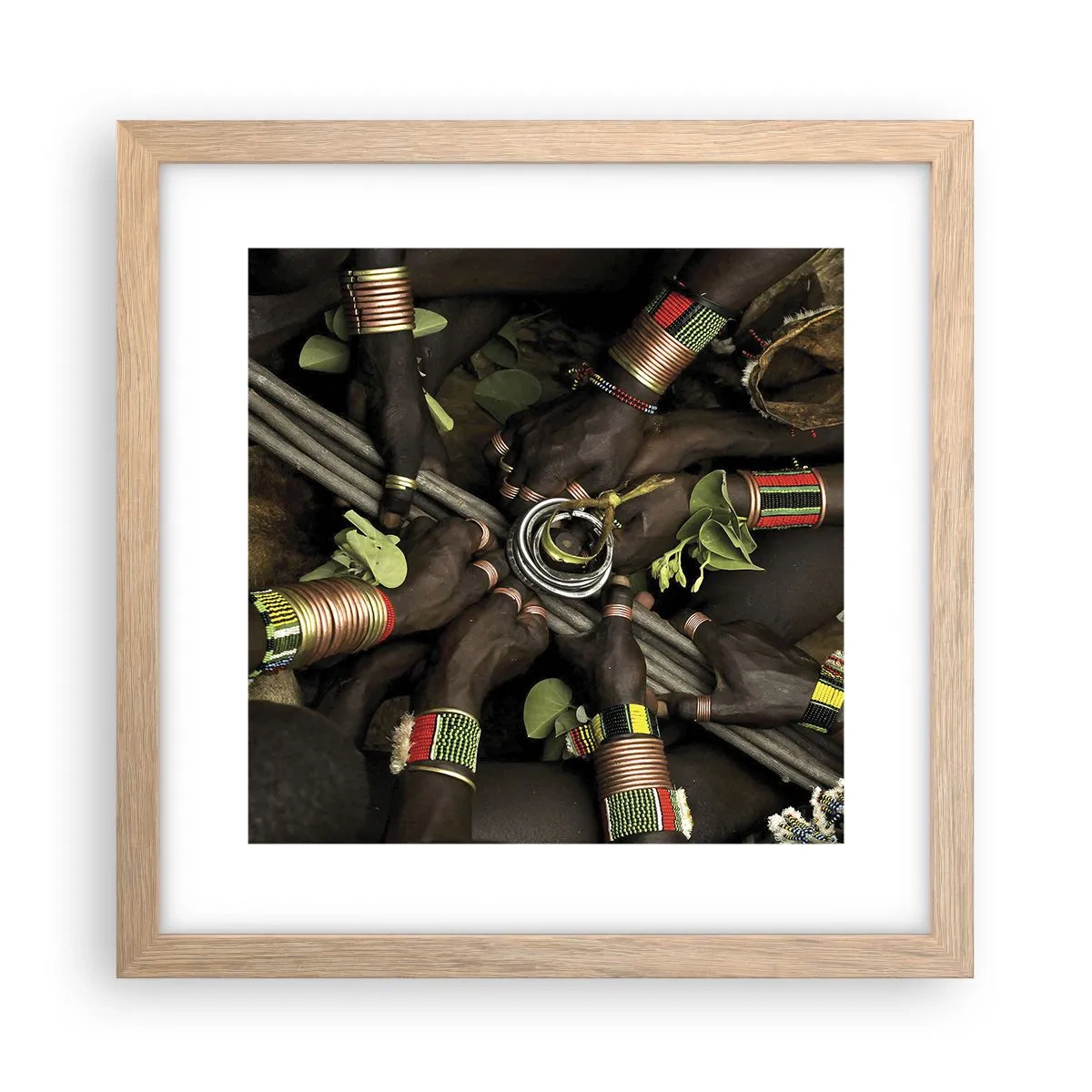 Poster in einem Rahmen aus heller Eiche - Wir sind zusammen - 30x30 cm