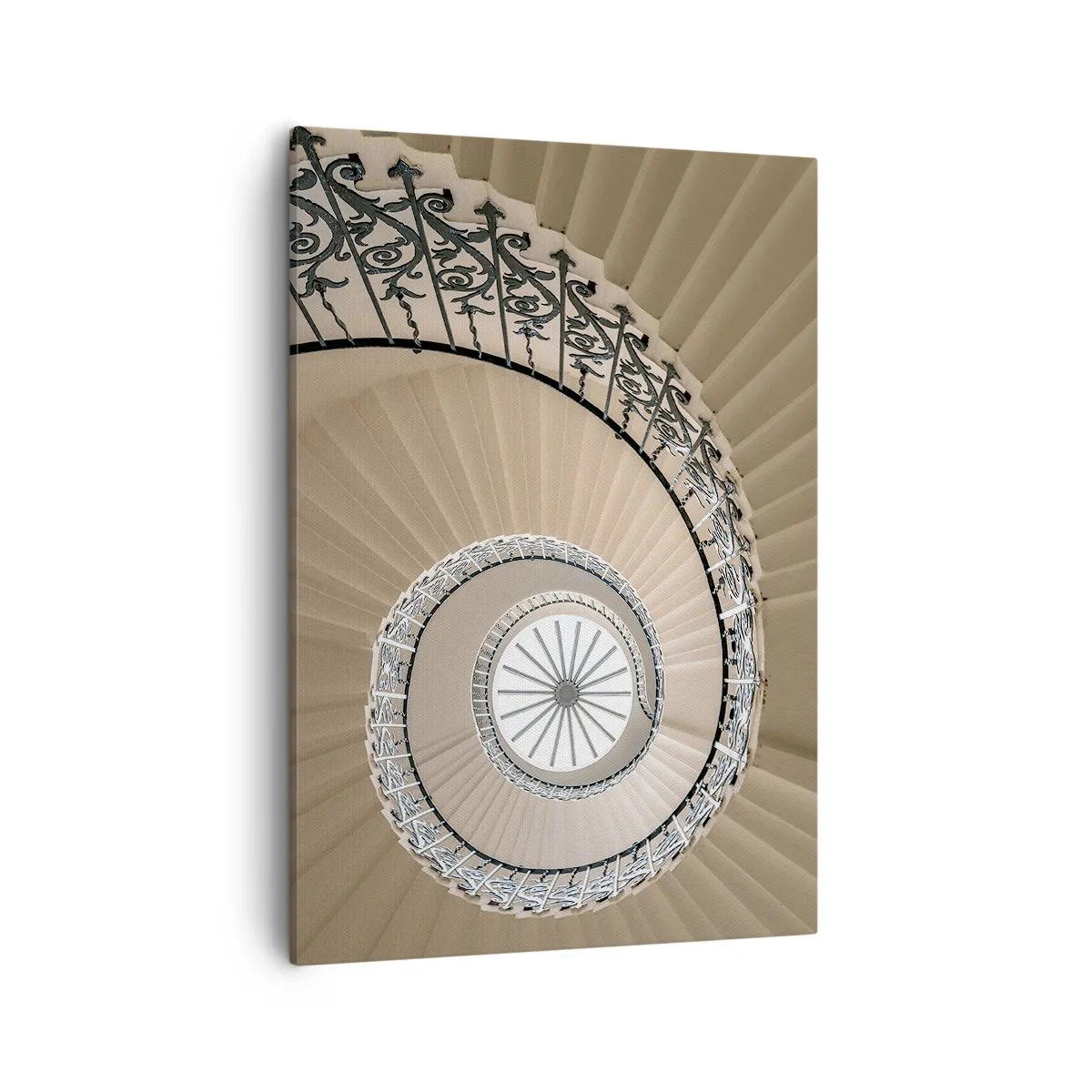 Bild auf Leinwand - Leinwandbild - Wendeltreppe in elegantem geometrischem Ansatz - 50x70cm - Im Inneren der Muschel - Moderne Wanddekoration für Wohnzimmer und Schlafzimmer ARTTOR