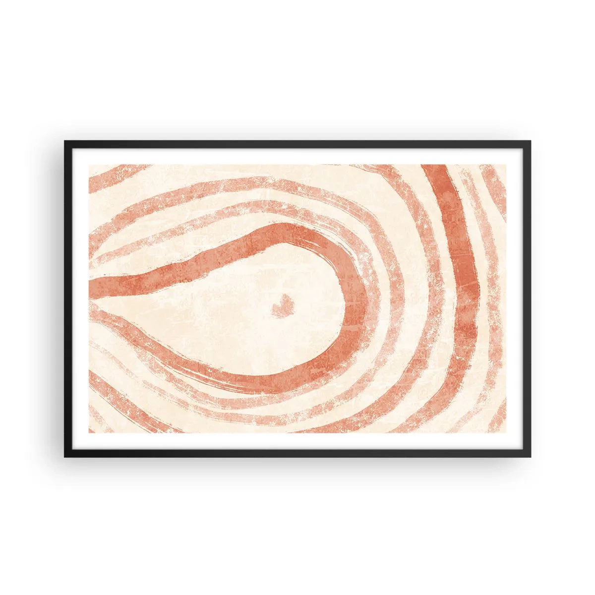 Poster in einem schwarzem Rahmen - Korallenkreise – Komposition - 91x61 cm