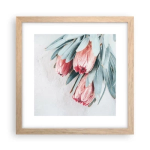 Poster in einem Rahmen aus heller Eiche - Schämen sich für ihre eigene Schönheit - 30x30 cm