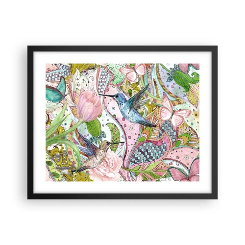 Poster in einem schwarzem Rahmen - Verstrickt in Weinreben - 50x40 cm