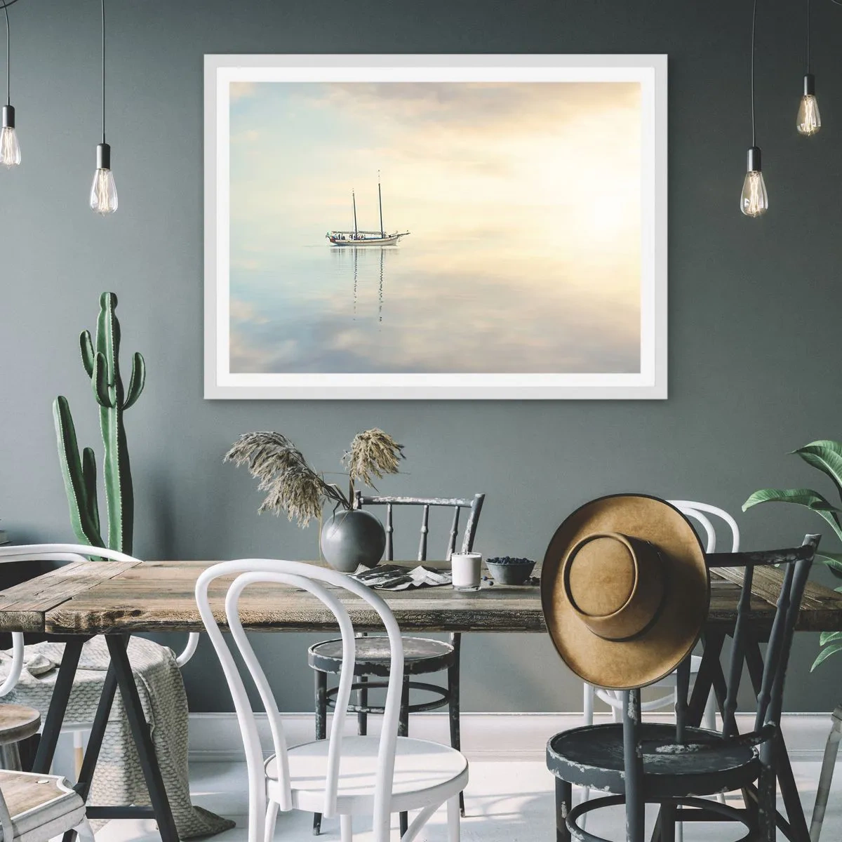 Poster in einem weißen Rahmen - Im Meer der Stille - 50x40 cm