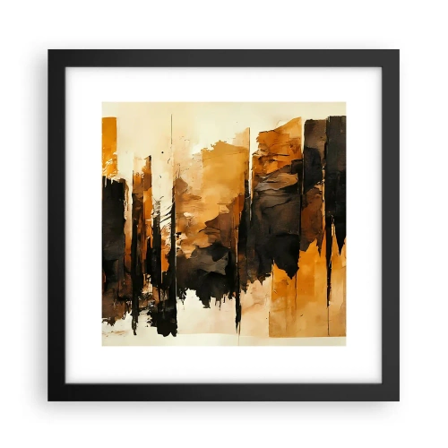 Poster in einem schwarzem Rahmen - Harmonie von Schwarz und Gold - 30x30 cm