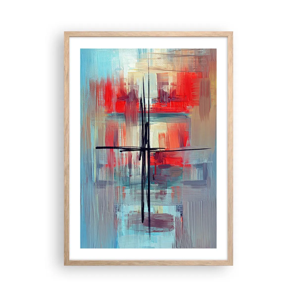 Poster in einem Rahmen aus heller Eiche - Landschaft in einer unbekannten Dimension - 50x70 cm