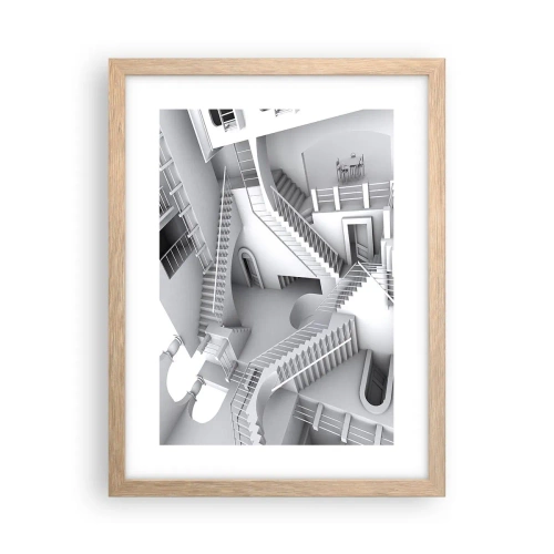 Poster in einem Rahmen aus heller Eiche - Die Paradoxien des Weltraums - 30x40 cm