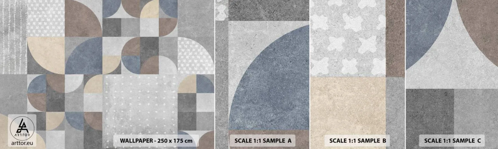 Fototapeten Muster Selbstklebend Deluxe Sticker - Keramische Fantasie - Abstraktion, Stück, Geometrisches Muster - 100x30 cm