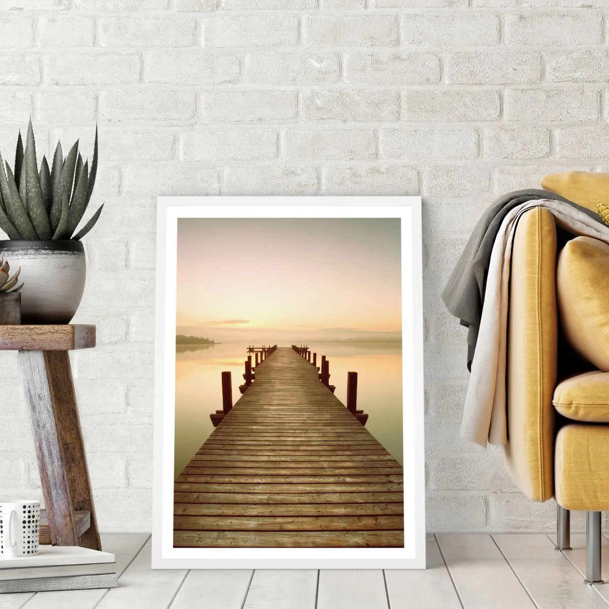 Poster in einem weißen Rahmen - Tagesanbruch, Morgendämmerung, Licht - 61x91 cm