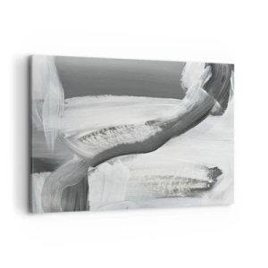 Bild auf Leinwand - Leinwandbild - Grau-weiße Abstraktion mit dynamischen Linien - 100x70cm - Entscheidender Schritt - Moderne Wanddekoration für Wohnzimmer und Schlafzimmer ARTTOR