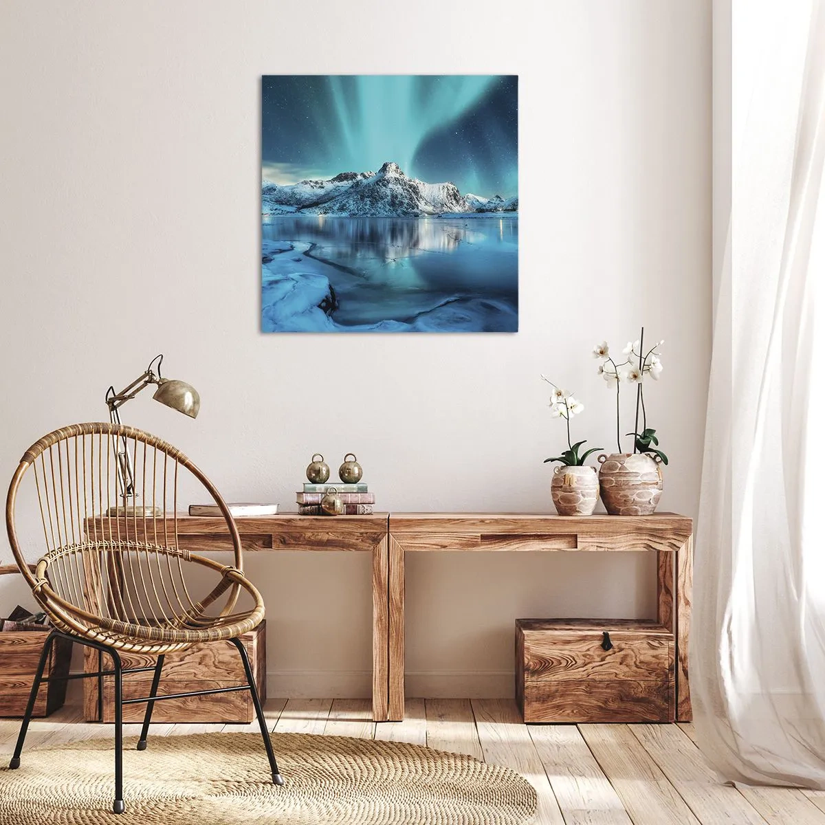 Bild auf Leinwand - Leinwandbild - Lichtnacht - 70x70 cm