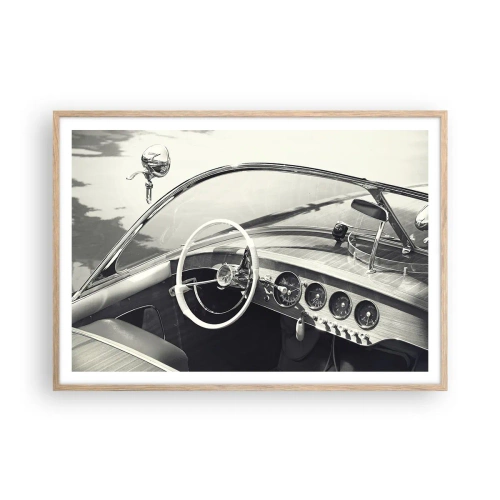 Poster in einem Rahmen aus heller Eiche - Wetter für die Reichen - 100x70 cm