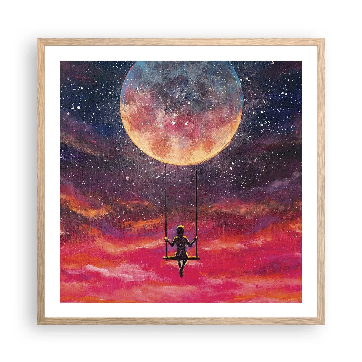 Poster in einem Rahmen aus heller Eiche - Traum - 60x60 cm