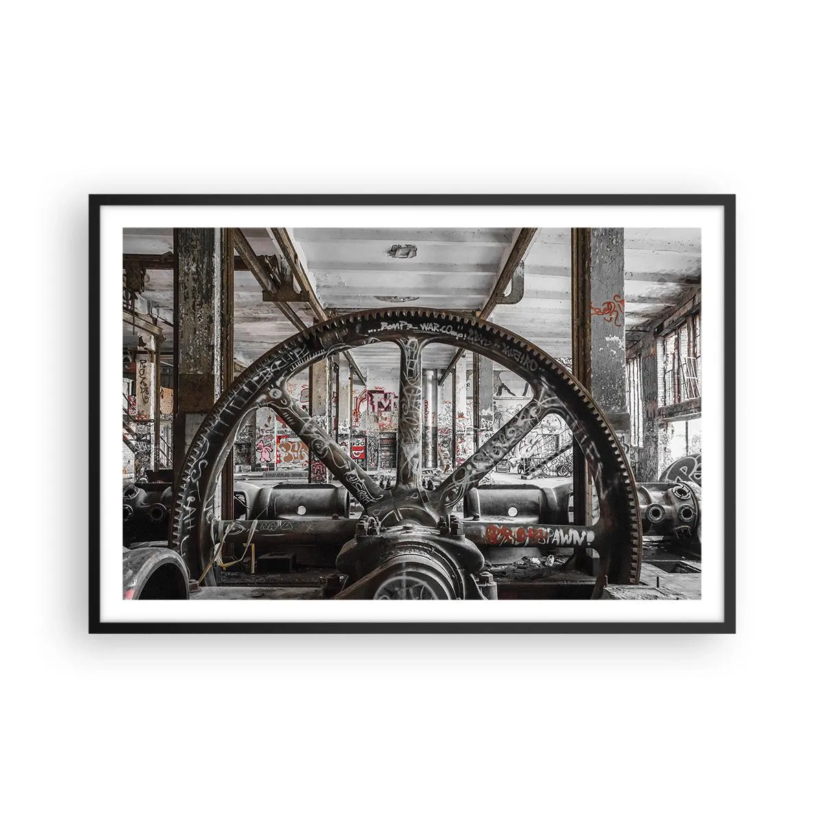 Poster in einem schwarzem Rahmen - Das geheime Leben der Fabrik - 91x61 cm