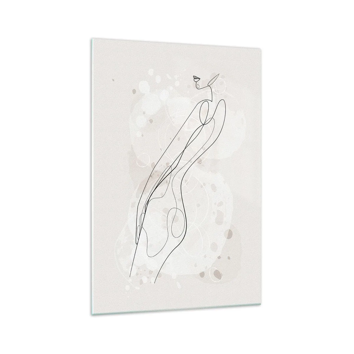 Glasbild - Bild auf glas - Eine subtile Silhouettenskizze im minimalistischen Stil - 70x100cm - Der Blick schweift - Moderne Wanddekoration für Wohnzimmer und Schlafzimmer ARTTOR