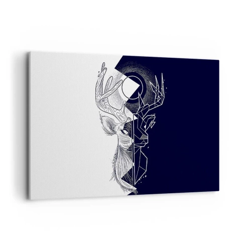 Bild auf Leinwand - Leinwandbild - Geometrie und Natur in einer symbolischen Komposition - 120x80cm - Der Kampf und die Einheit der Gegensätze - Moderne Wanddekoration für Wohnzimmer und Schlafzimmer ARTTOR