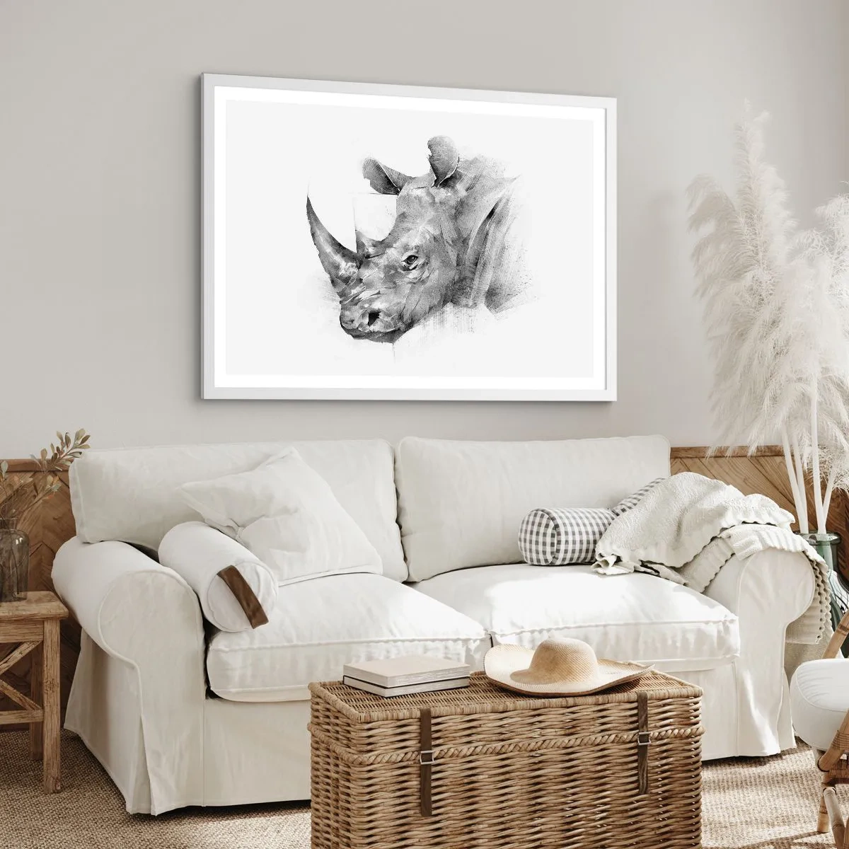 Poster in einem weißen Rahmen - Afrikanisches Porträt - 100x70 cm