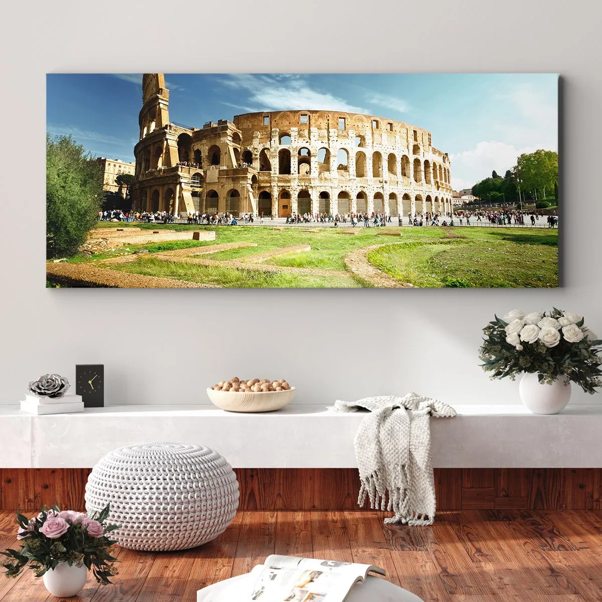 Bild auf Leinwand - Leinwandbild - Wir können immer noch das Knallen der Waffe hören - 100x40 cm