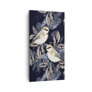 Bild auf Leinwand - Leinwandbild - Gelb-blauer Triller - 55x100 cm